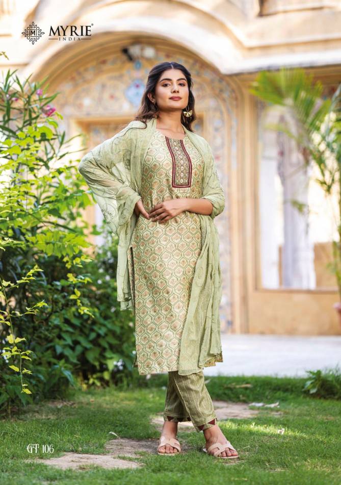 Myrie Golden Tree Stylish Printed Readymade Suits Catalog